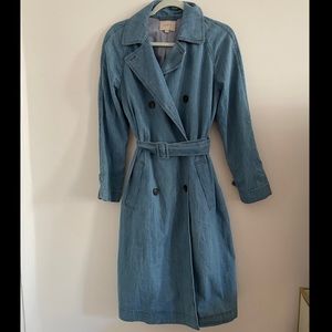 LOFT denim chambray trench coat